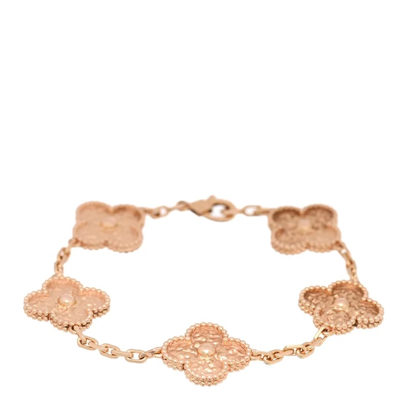 18K Yellow Gold 5 Motifs Alhambra Bracelet 3