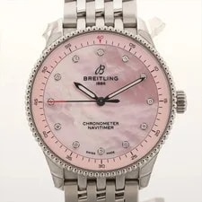 Breitling — Breitling Navitimer A77320 SS QZ Pink MOP Dial — Watch — resale