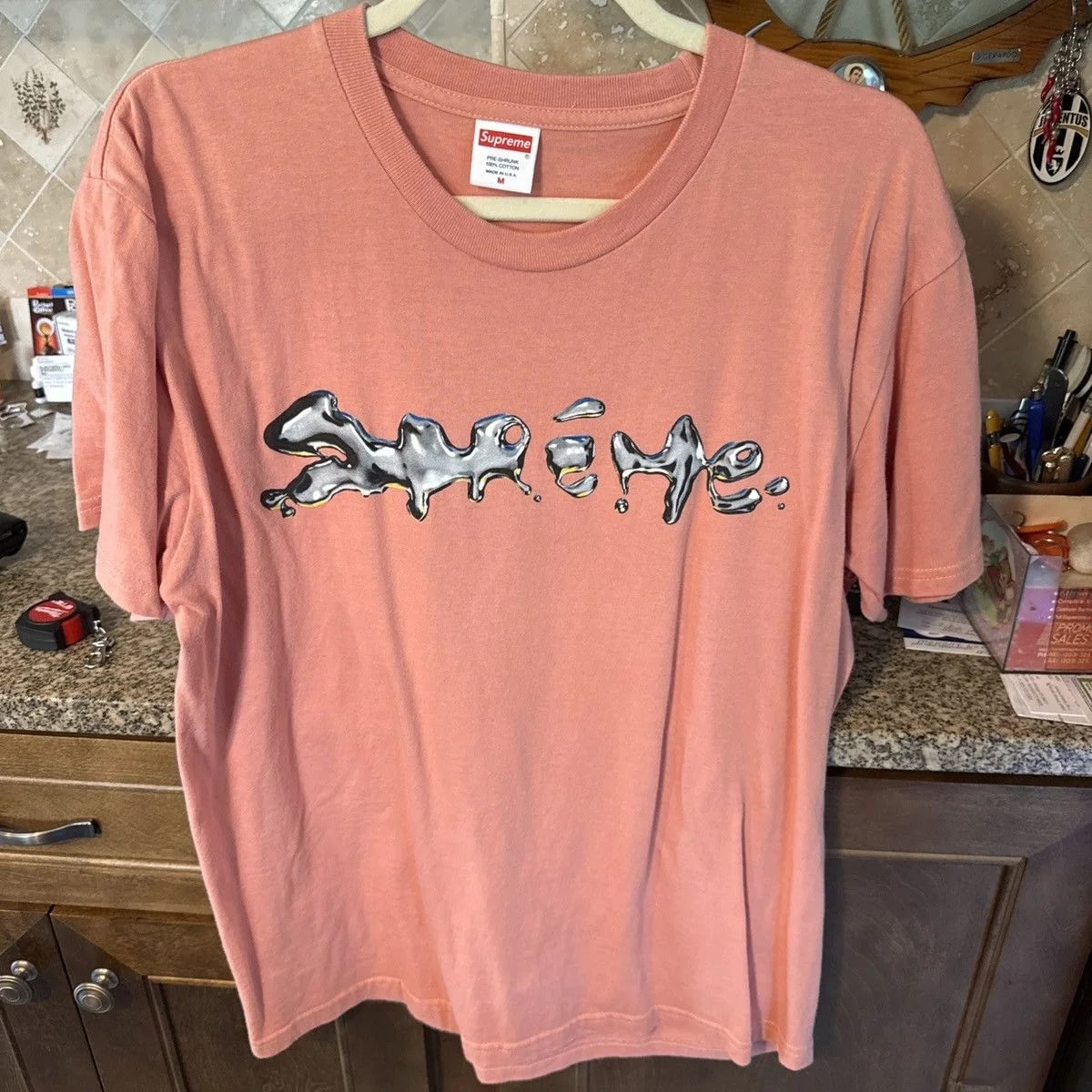 Supreme — Supreme Liquid Metal Tee Terra Cotta — streetwear — resale