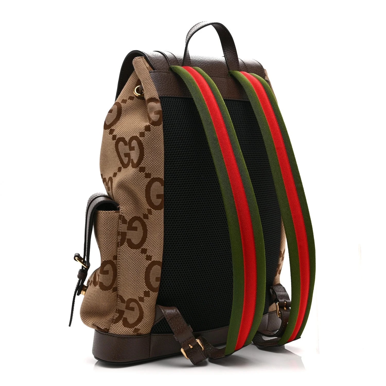 Jumbo GG Textured Dollar Web Double Buckle Backpack New Acero 3