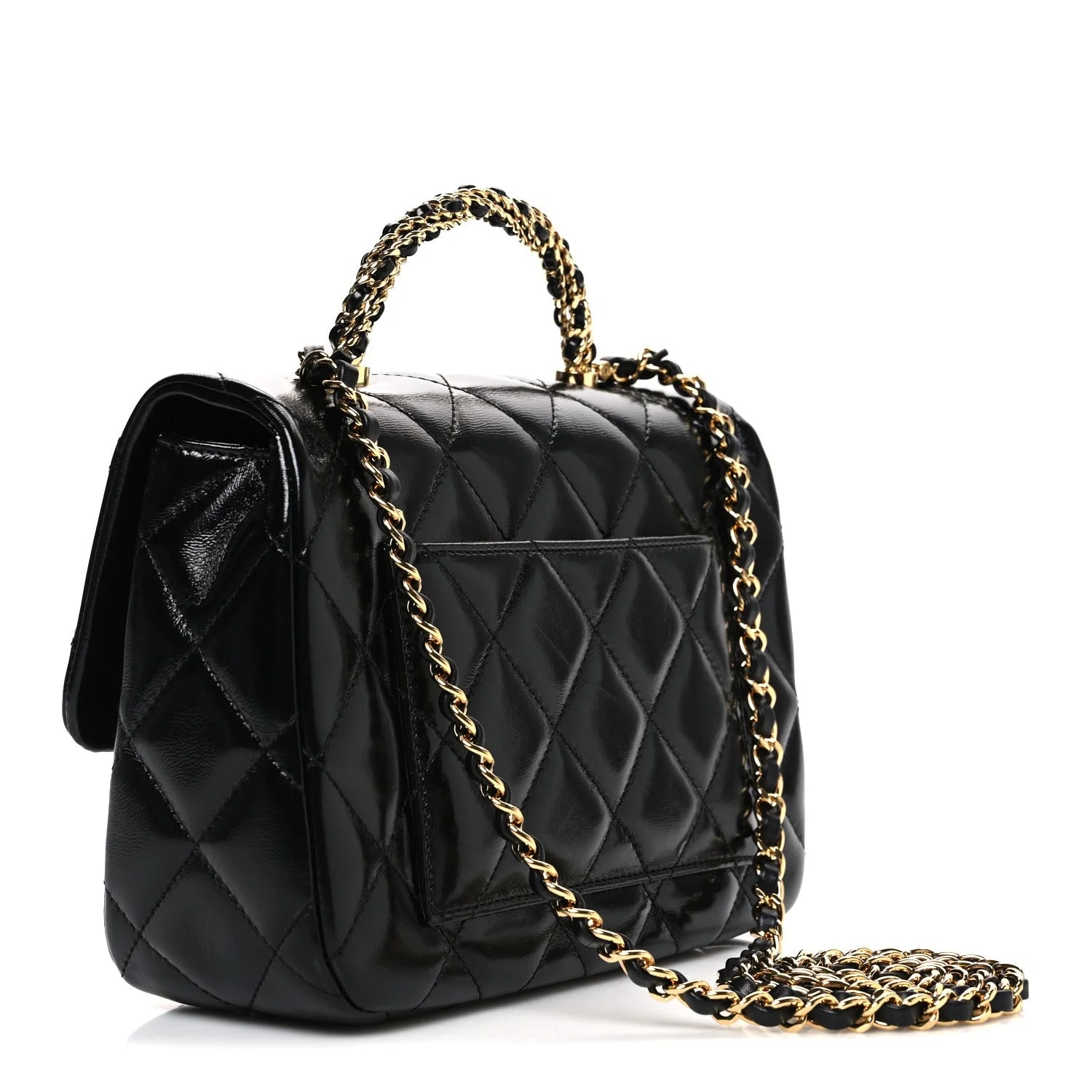 Shiny Twisted Links Top Handle Flap 3