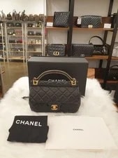Chanel — Chanel CC Metal Top Handle Flap Chain Lamb as2438 140685068 — Handbag — resale