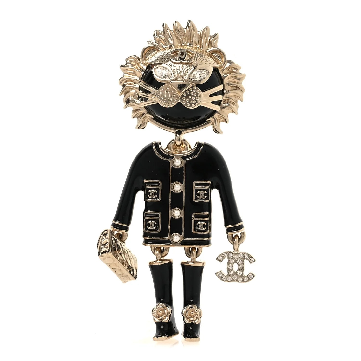 Chanel — Enamel CC Lion Brooch — Accessory — resale