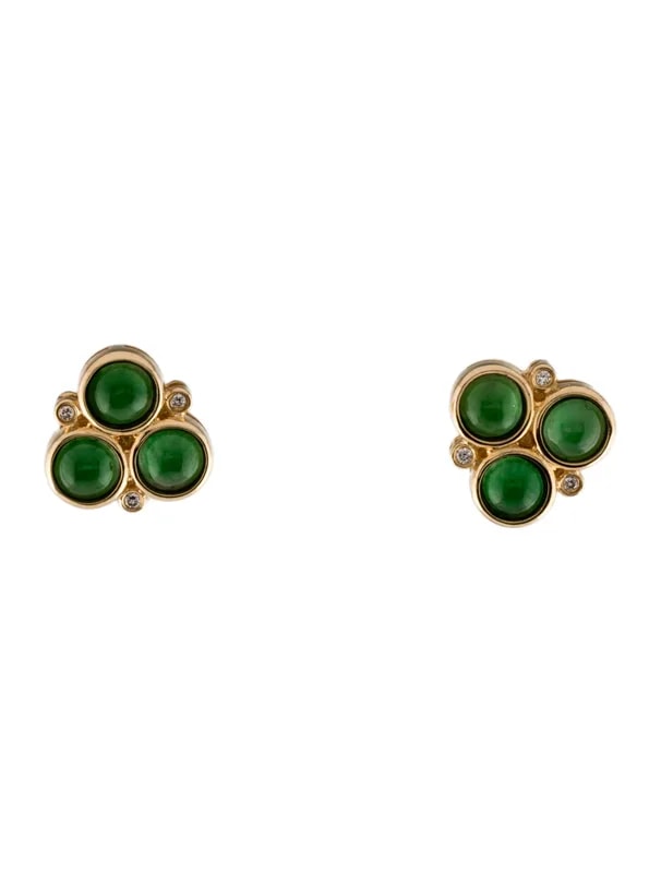 Kai Fine Jewelry — 14K 1.80ctw Jadeite & Trio Stud — Jewelry — resale