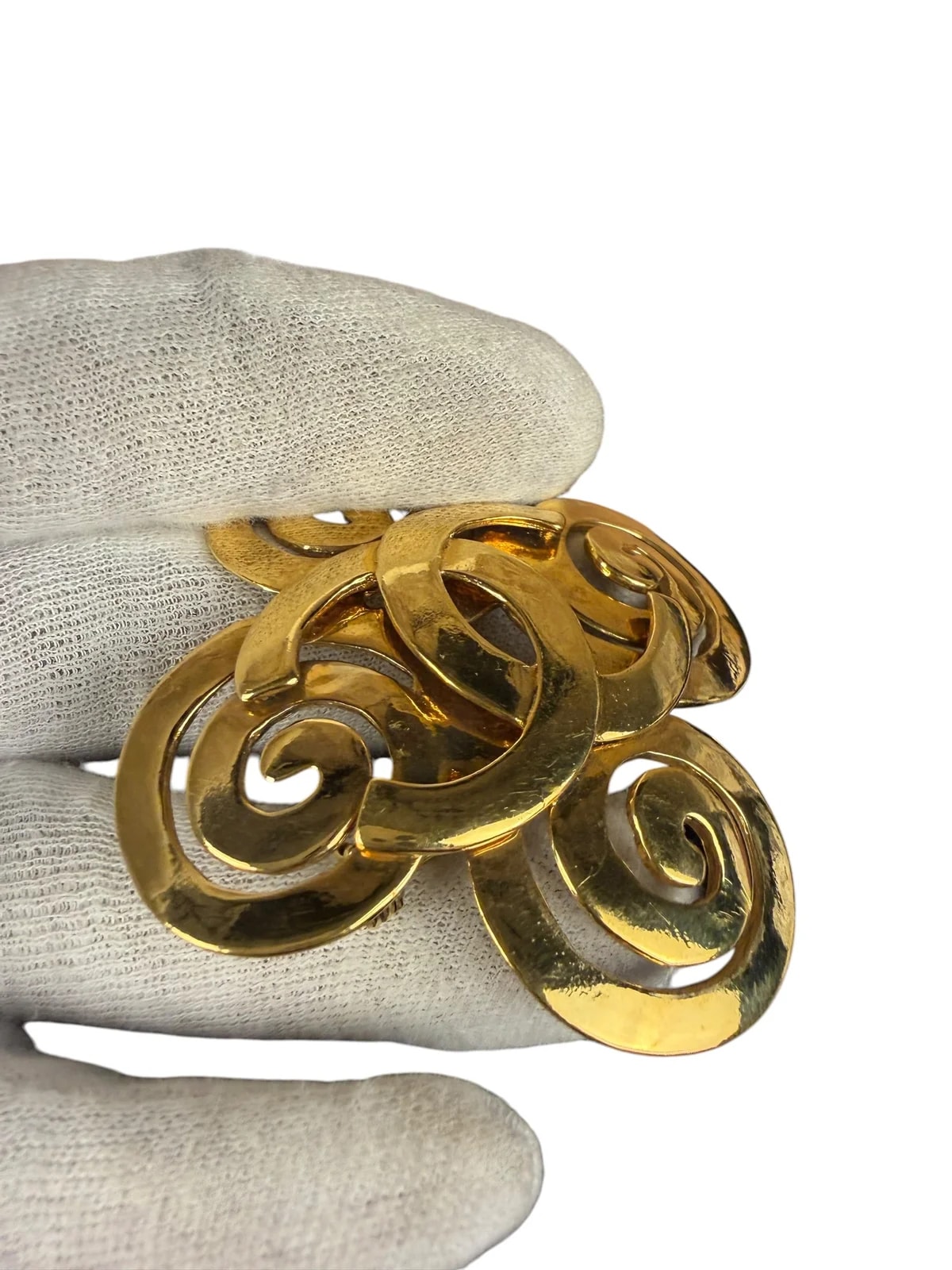 Chanel Spring Swirl/Sprial Cross Cc Brooch 95P 1995 3