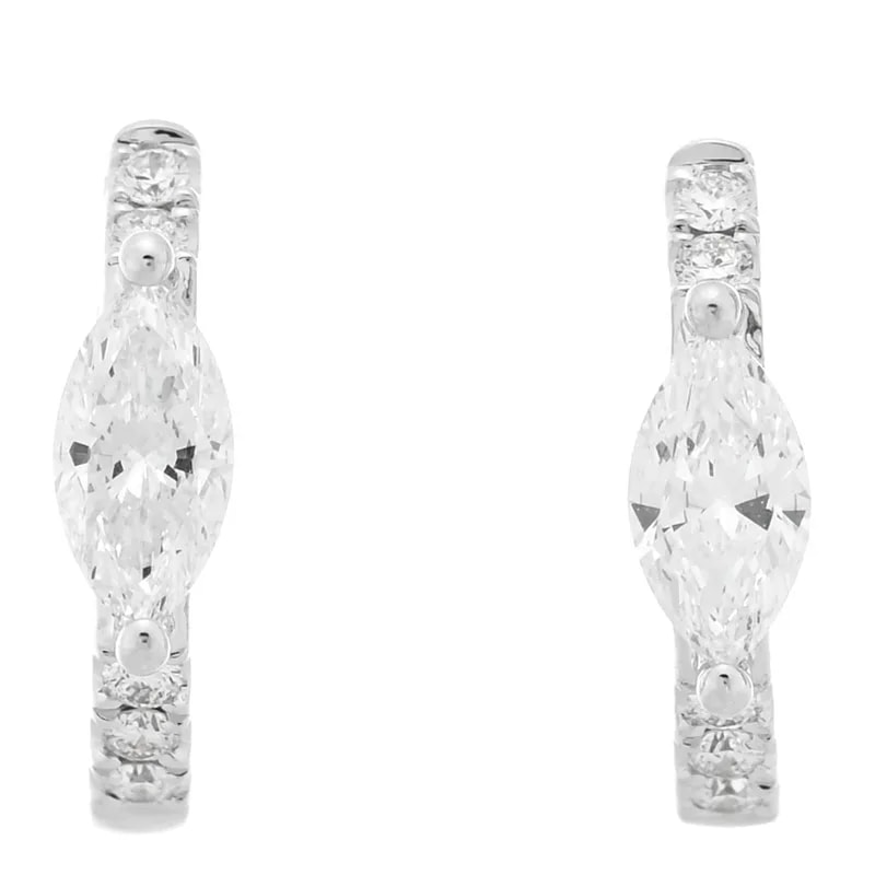 Anita Ko — 18K White Gold Marquise Center Huggie — Jewelry — resale