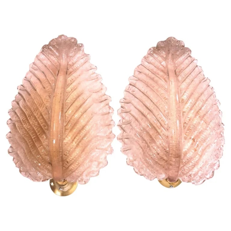 Barovier & Toso — Pair of "Rugiodoso" Leaf Sconces By Barovier and Toso — lighting — resale
