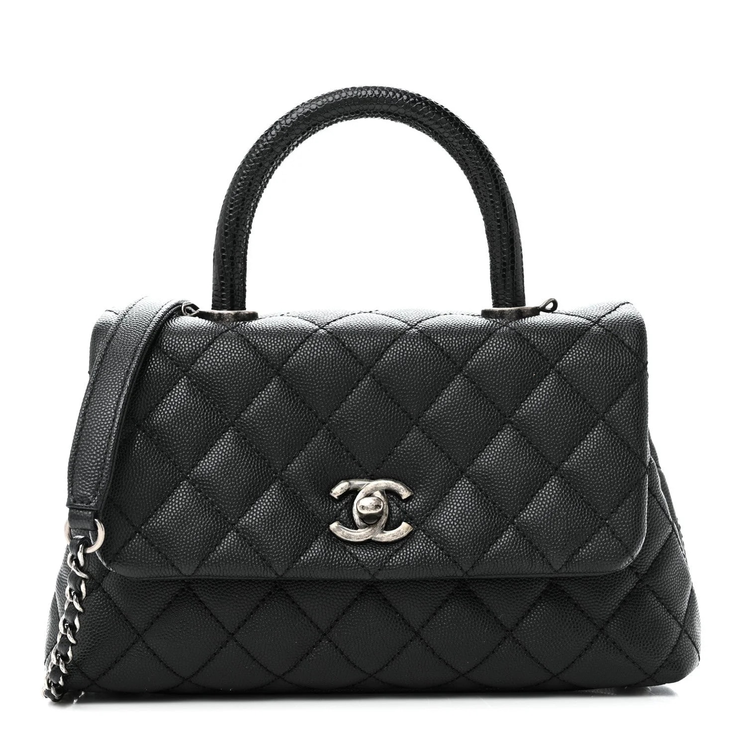 Chanel — Embossed Coco Handle Flap — Handbag — resale
