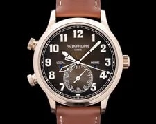 Patek Philippe — Patek Philippe 5524R-001 5524R Calatrava Pilot Travel Time 18K RG Brown Dial — Watch — resale