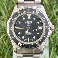 Heuer — (TAG) Heuer 2000 Professional 200m 973.013 Diver Quartz Black 34mm — Watch — resale