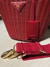 Prada Basket Straw 2way Good Condition 3