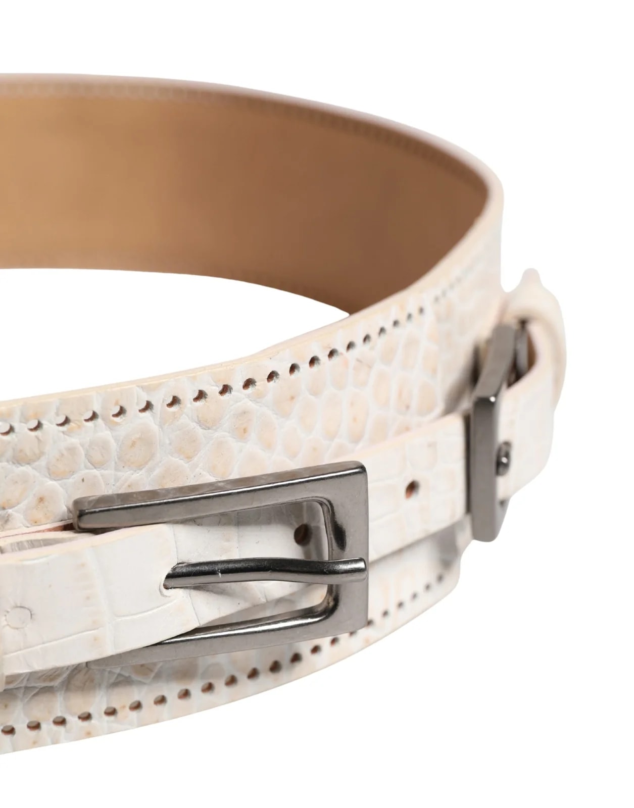 Scervino Street Textured Wide SilverMetal Buckle Belt 3