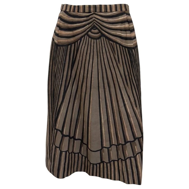 French Couture Trompe L'oeil Printed Skirt — Clothing — resale