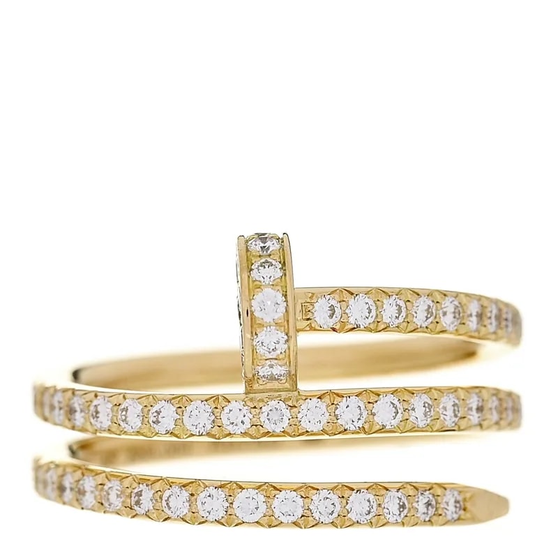 Cartier — 18K Yellow Gold Double Juste Un Clou Paved 48 4.5 — Jewelry — resale