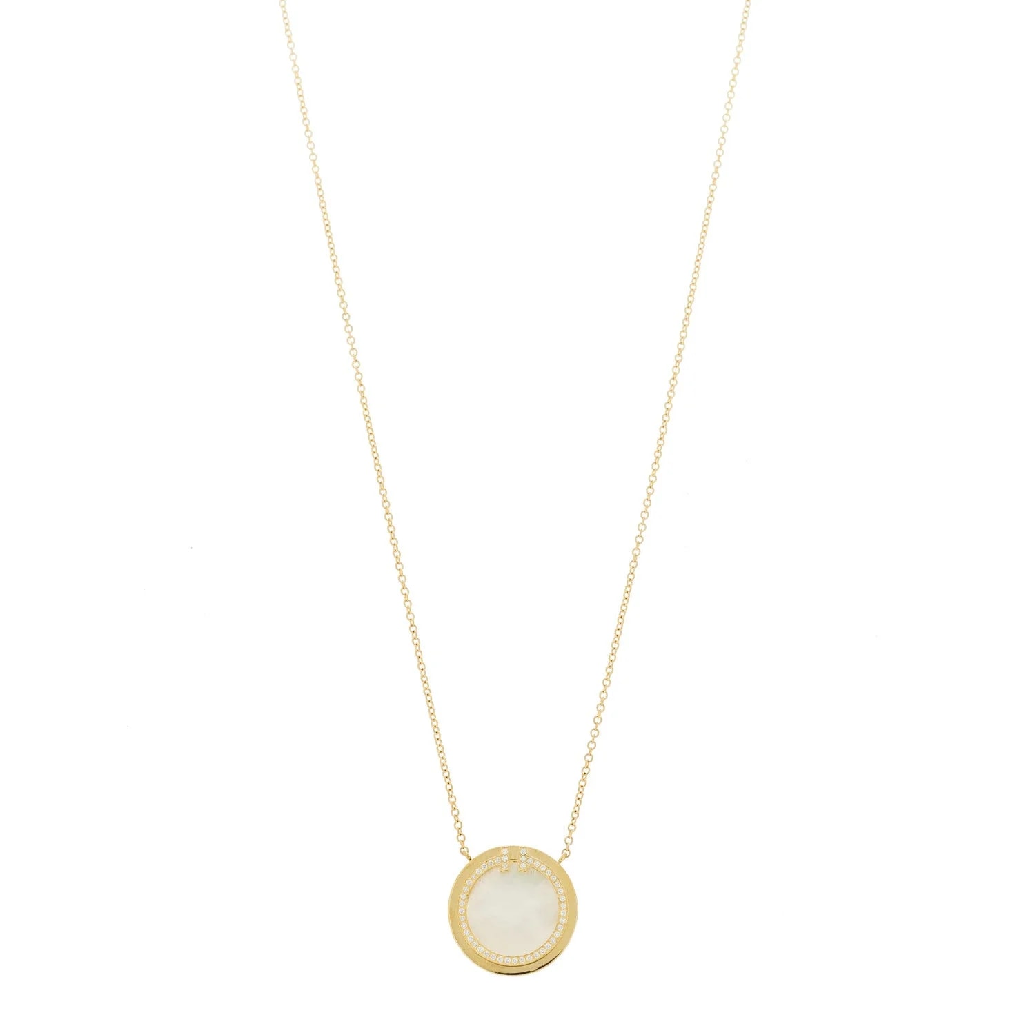 Tiffany & Co. — 18K Yellow Gold Mother of Pearl T Circle — Jewelry — resale