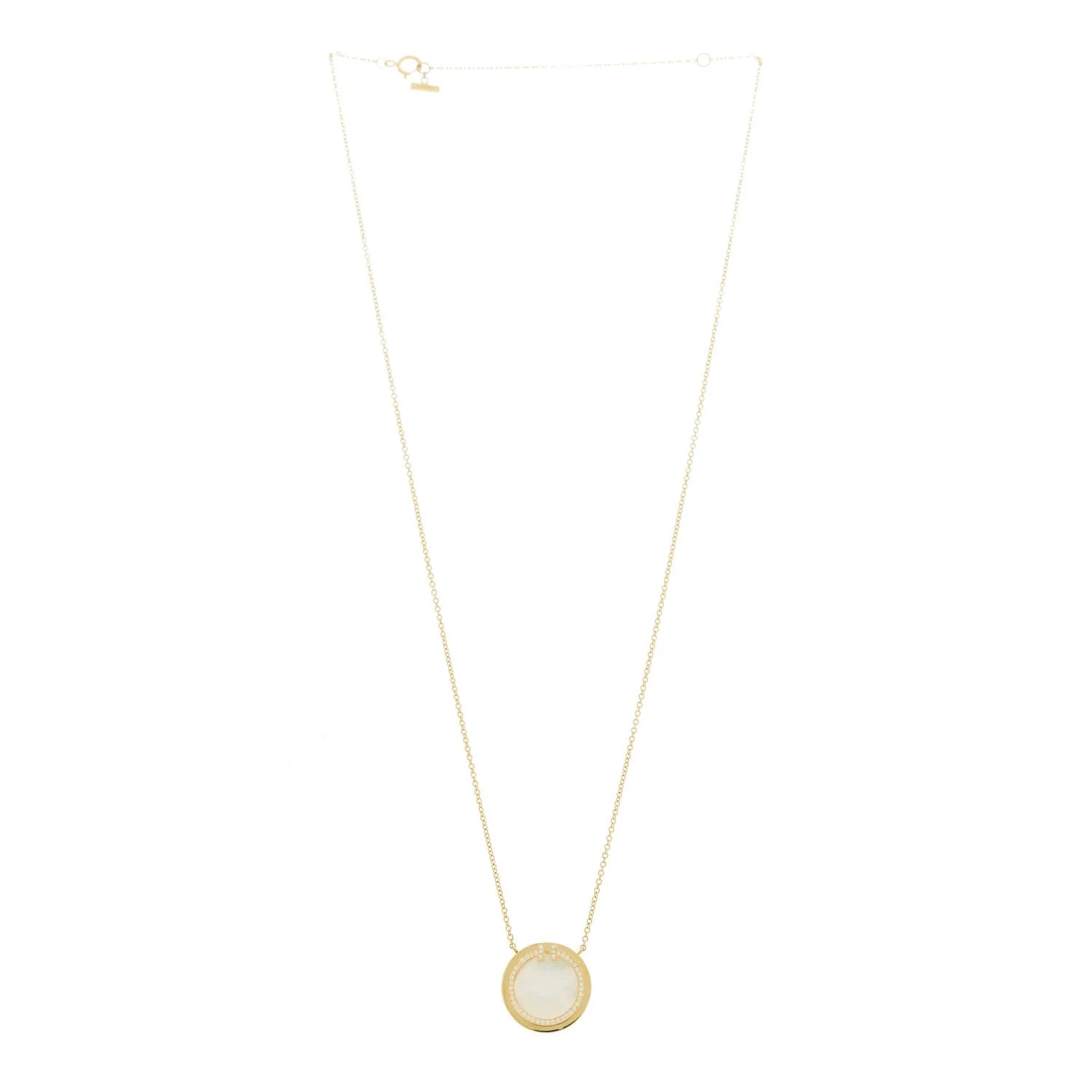 18K Yellow Gold Mother of Pearl T Circle 3