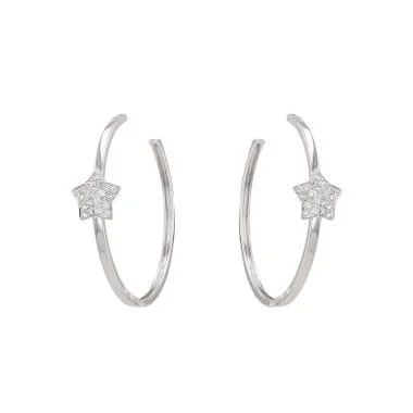 Fred X — A Pair of Fred Lucifer Hoop in White Gold and Diamonds — Jewelry — resale