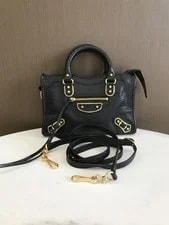 Authentic Balenciaga City Motorcycle , Glossy Grain Cowhide 2