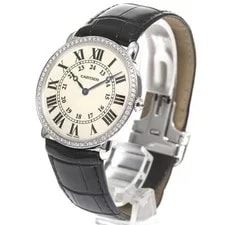 Cartier — Cartier Ronde LUI WR000551 36mm K18WG Beige Dial Hand-Wind Leather Strap #C037 — Watch — resale