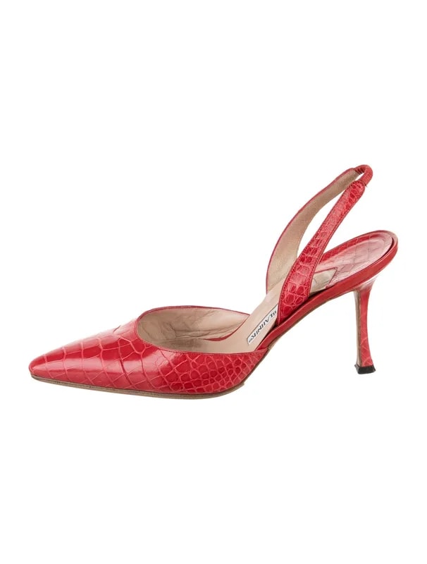 Manolo Blahnik — Trim Embellishment Slingback — Designer Shoe — resale