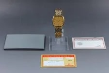Exc+5 w/Paper] Omega de Ville Cal.1378 1991 Quartz Gold 30mm 3