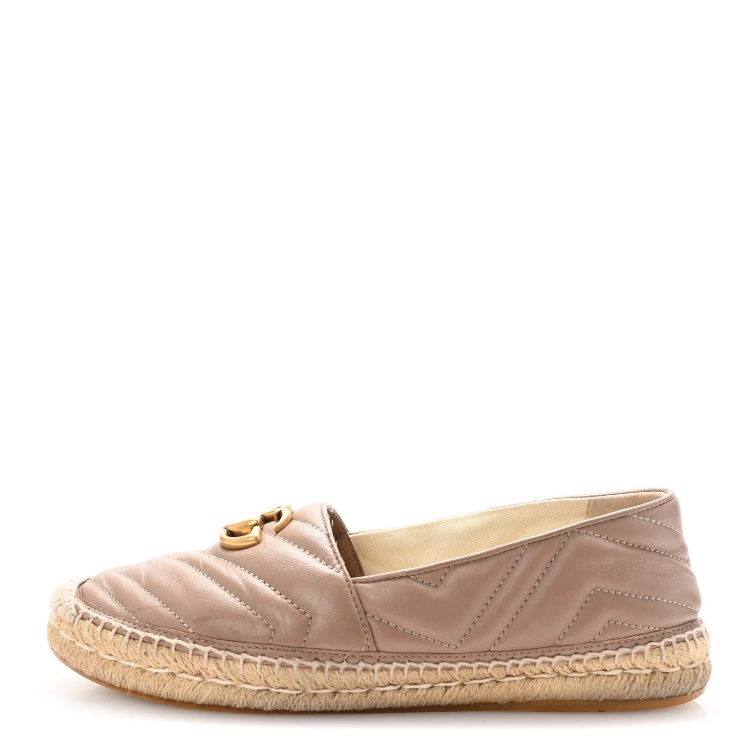 Gucci — Matelasse GG Marmont Espadrilles 39 Porcelain — Designer Shoe — resale