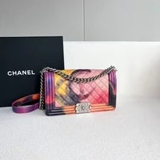 Chanel Medium Boy Flap Watercolor Printed CC 4