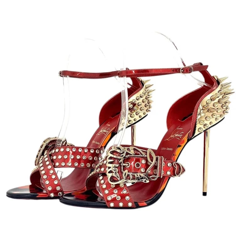 Christian Louboutin — Christian Louboutin Wosandal Pic 100 Rodeo Spike High 39 — Designer Shoe — resale