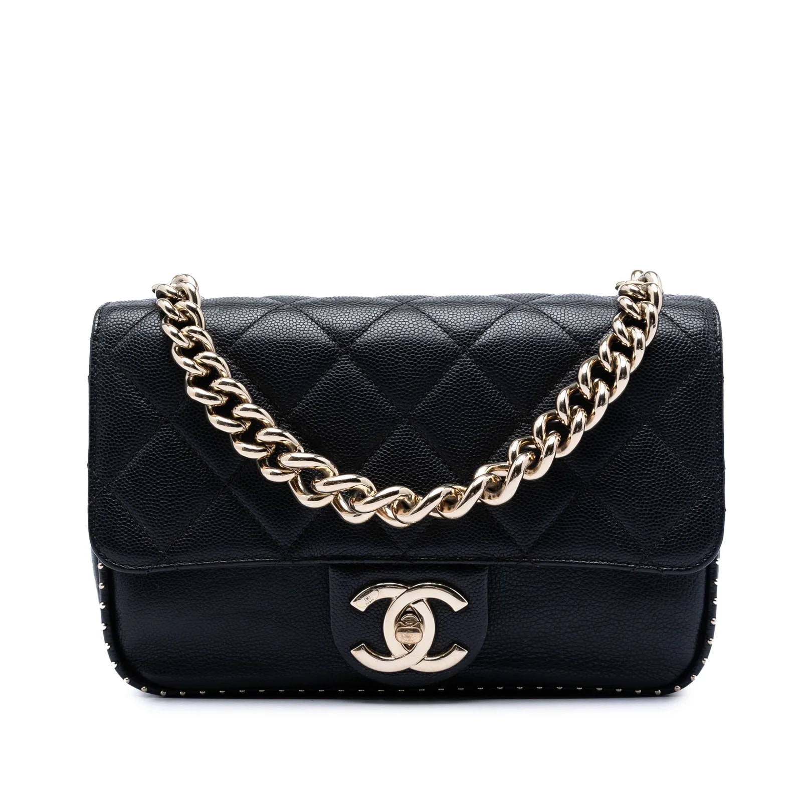 Chanel — Small CC Studded Single Flap — Handbag — resale