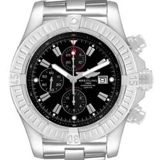 Breitling — Breitling Super Avenger Black Dial Chronograph Steel A13370 Box Paper — Watch — resale