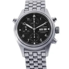 IWC — IWC DoppelChronograph 42mm Stainless Steel Black Dial IW371319 — Watch — resale