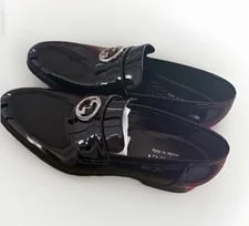 New Auth Gucci Interlocking Loafers Shoes 730134 BNC00 1000 G 5.5 US 6 3
