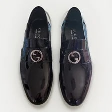 New Auth Gucci Interlocking Loafers Shoes 730134 BNC00 1000 G 5.5 US 6 4
