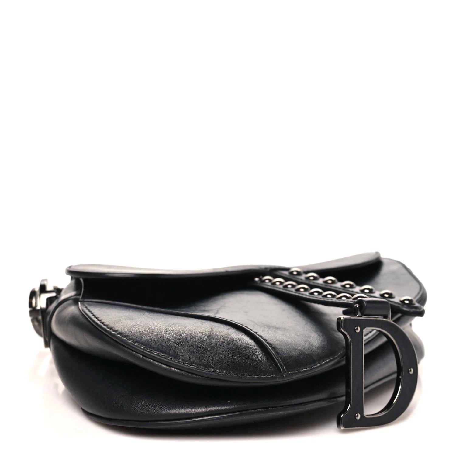 Shiny Crinkled Studded Saddle 4