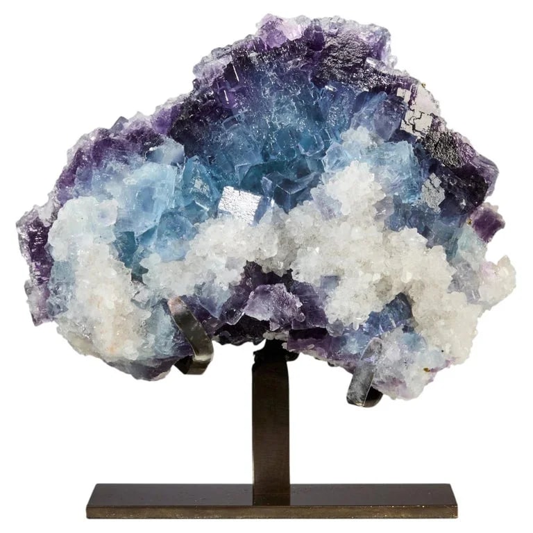 Tricolour Fluorite With Quartz Decorative Object Top — Furniture — resale
