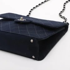 Chanel Matelasse Cotton Single Flap Single Chain Metal Fitt 3