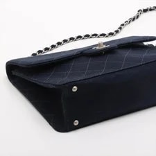 Chanel Matelasse Cotton Single Flap Single Chain Metal Fitt 4