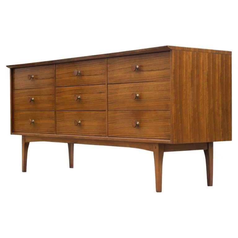 Lane Furniture — Awesome Lane Furniture 9-Drawer Cabinet Or Dresser in Rosewood & Paldao Walnut — Furniture — resale