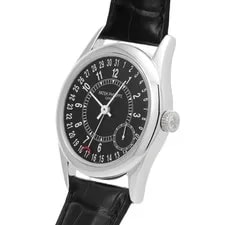 Patek Philippe Calatrava 6000G-001 Black Dial White Gold / Diamond #W318 2