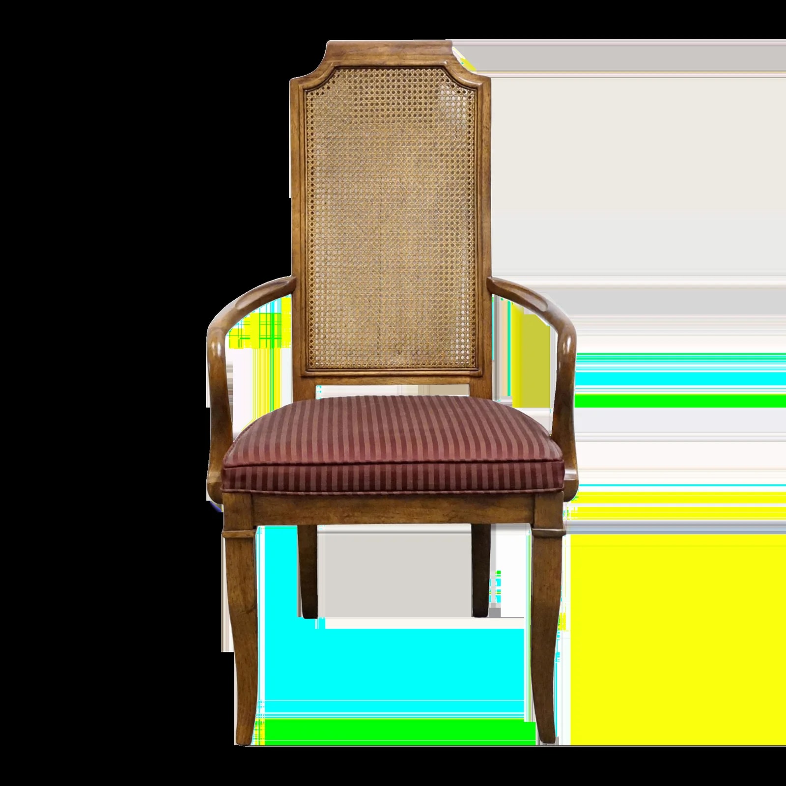 Drexel — Drexel Heritage Solid Pecan Italian Style Cane Back Dining Arm — Furniture — resale