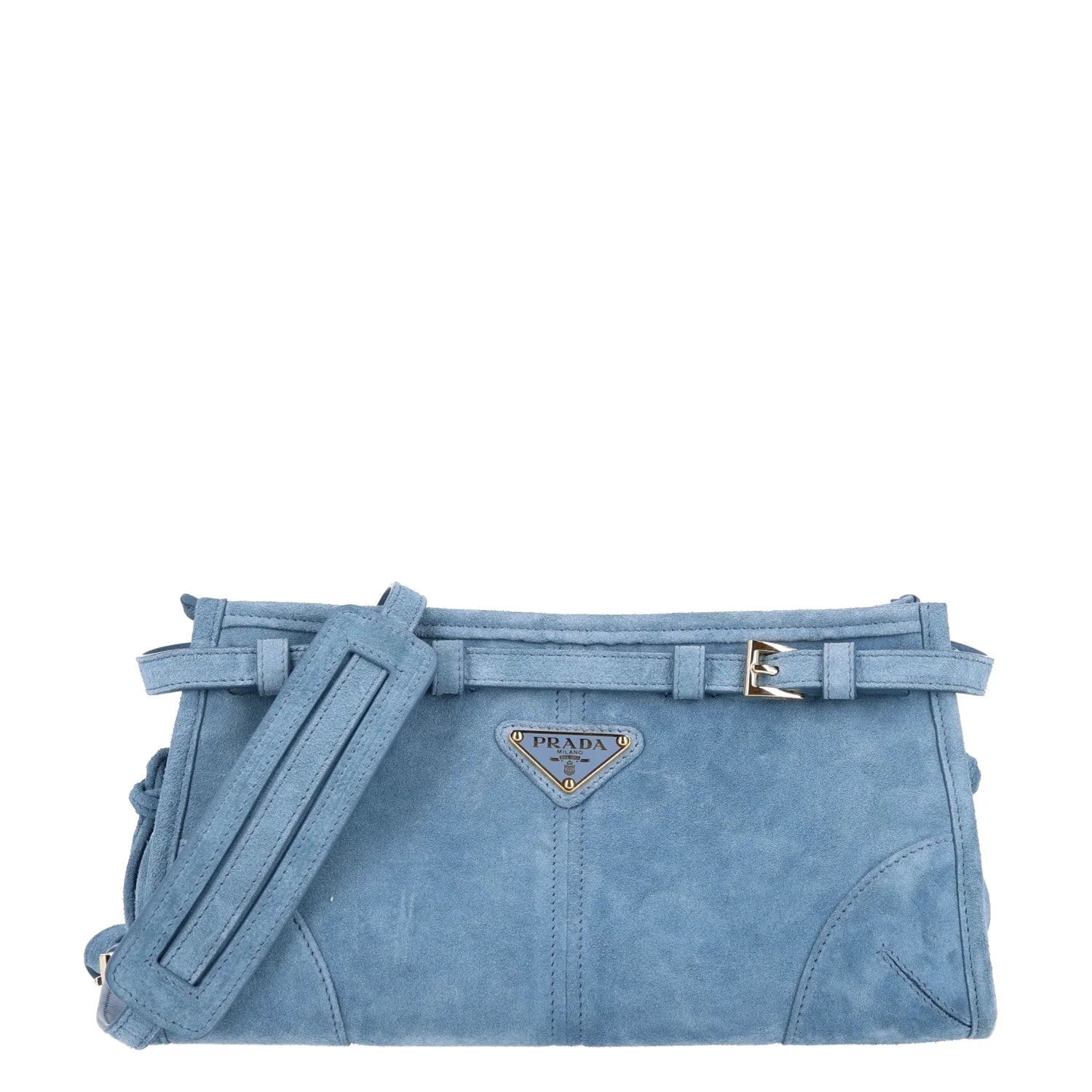 Prada — Scamosciato Triangle Small Bonnie Astrale — Handbag — resale