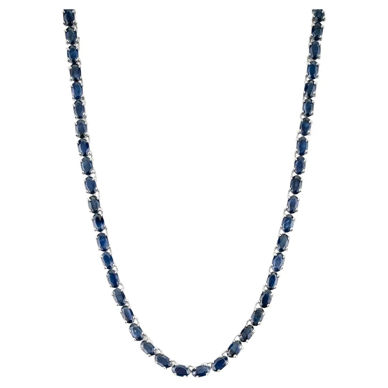 Silvorra — Silvorra Blue Sapphire Oval Tennis for Anniversary Gift — Jewelry — resale