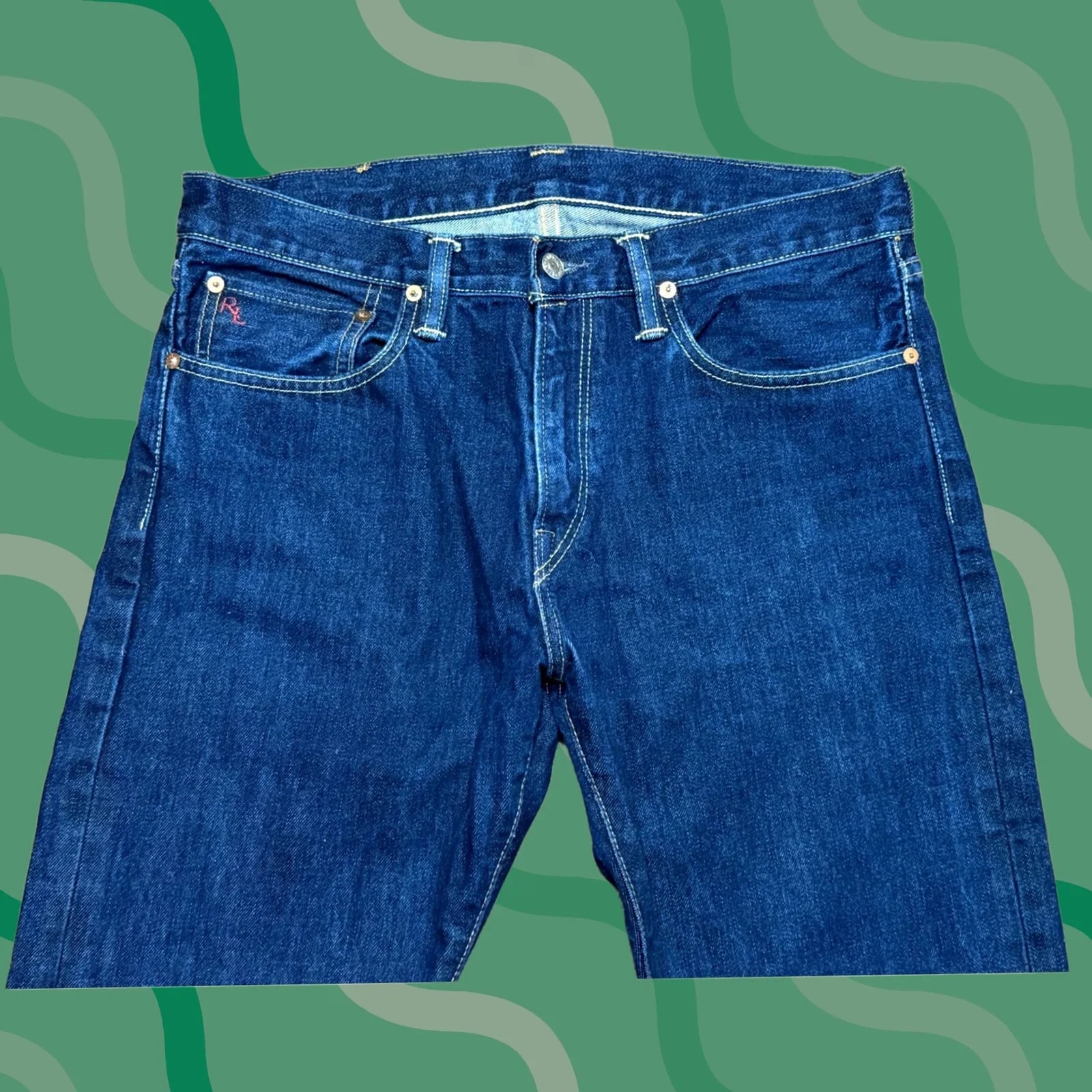 Polo Ralph Lauren — Polo Ralph Lauren Slim Fit Jeans Dark Indigo Denim Men 33x32 Blue 5-Pocket Logo Embroidered Classic Straight Wash Denim — streetwear — resale