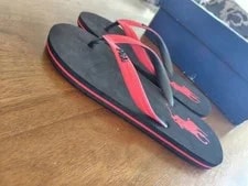 9.5US Ralph Lauren Shoes Polo Flip Flops / Limited Edition Vhtf Desi 3