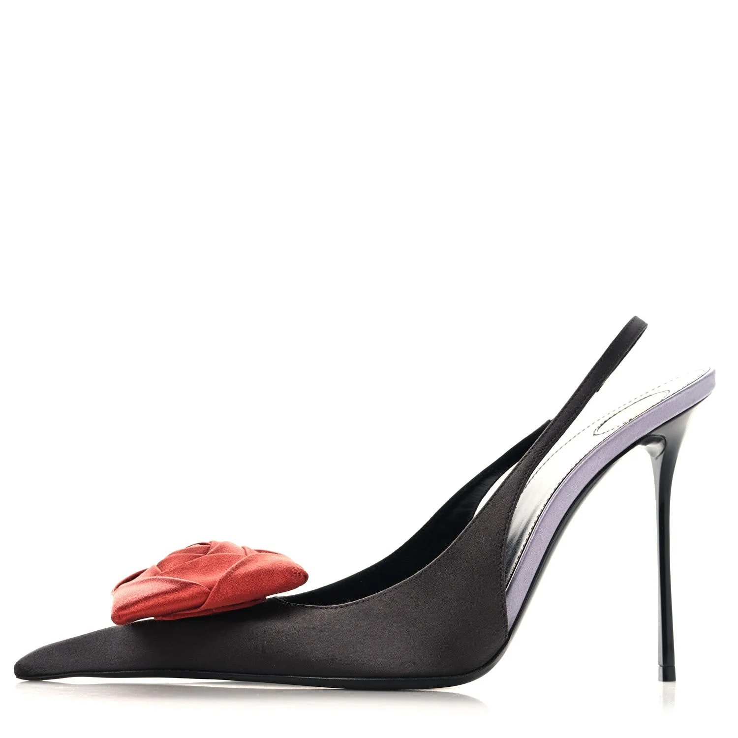 Saint Laurent — Crepe Amalia 110 38.5 Dark Lilas — Designer Shoe — resale