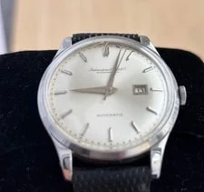 IWC Automatic Silver Leather Band From Japan 2