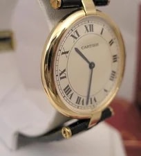 Cartier Paris 18 K Gold Case White Dial Quartz With Box & Papers 3