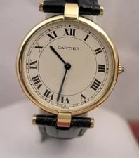 Cartier Paris 18 K Gold Case White Dial Quartz With Box & Papers 4