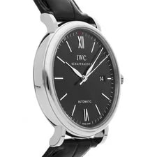 IWC Portofino Steel Automatic 40mm Black Dial Strap IW3565-02 3