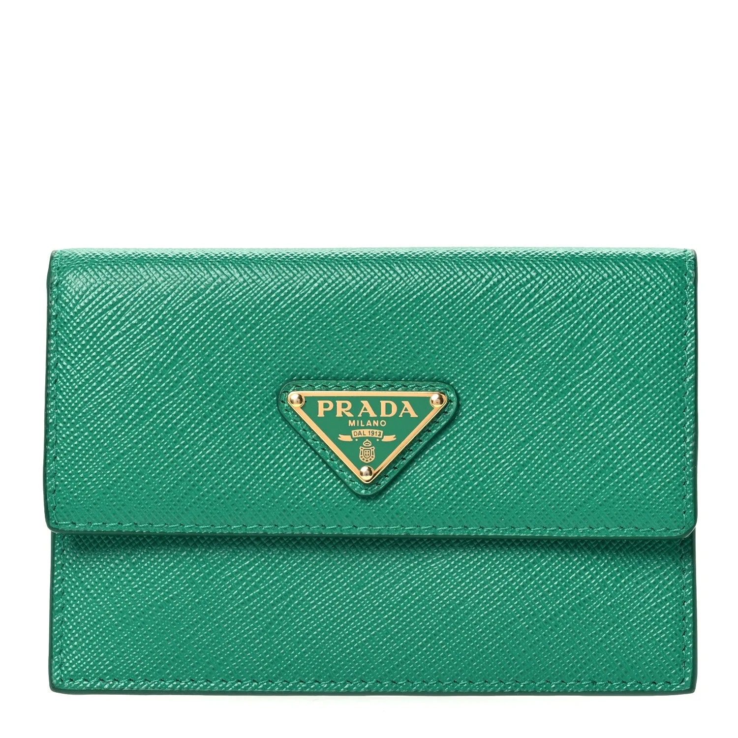 Prada — Triangle Card Holder Wallet Mango — Accessory — resale